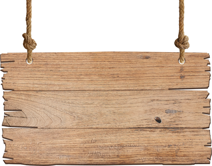 Brown Wooden Sign for Hanging. Signpost and Billboards Concept